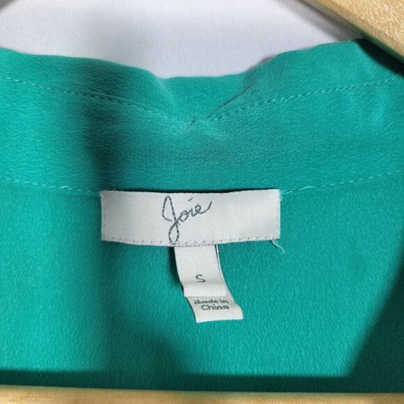 JOIE Women's 100% Silk Crepe Green Pleated Skirt Dress Size Small - Picture 7 of 12